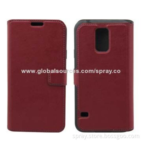 Magnetic Flip PU Leather Wallet Cover Cases for Samsung Galaxy S5 with Credit Card ID Holder